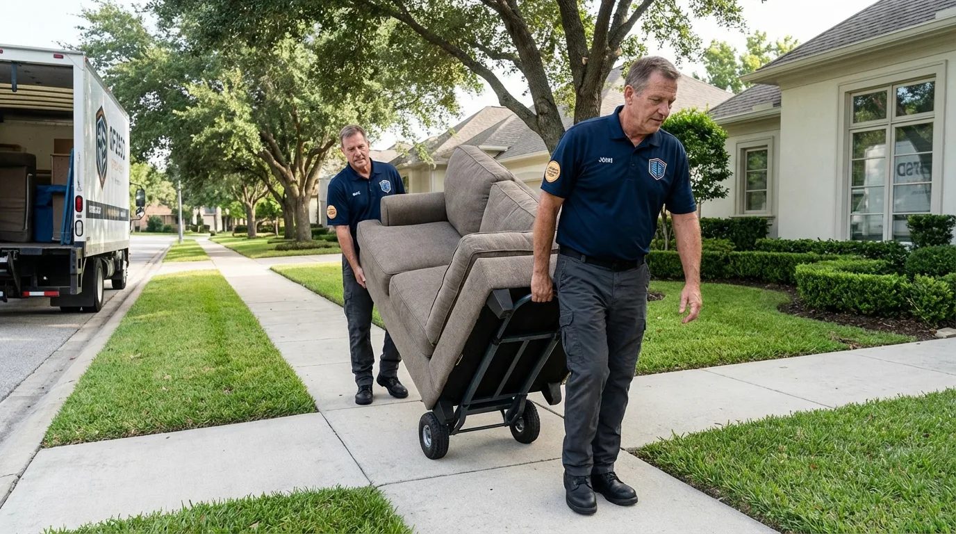 Local residential moving crew loading furniture in Waycross, GA